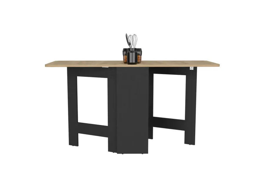 Folding Dining Table Evart, Living Room, Black / Macadamia