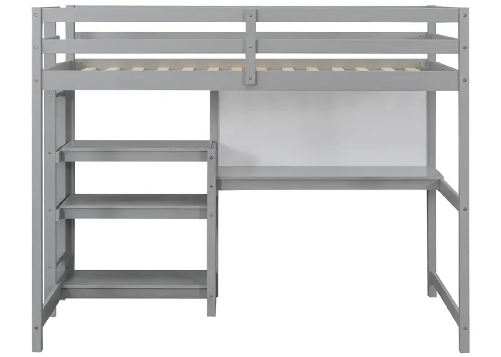 Merax Wooden Loft Bed with Desk and Writing Board