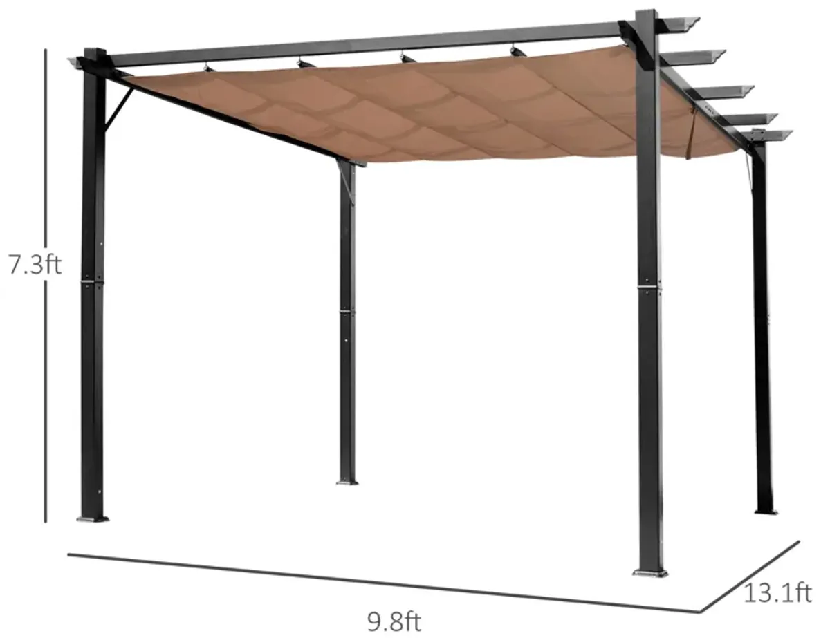 Charcoal Outdoor Cover: 10x13 ft Aluminum Patio Pergola with Canopy