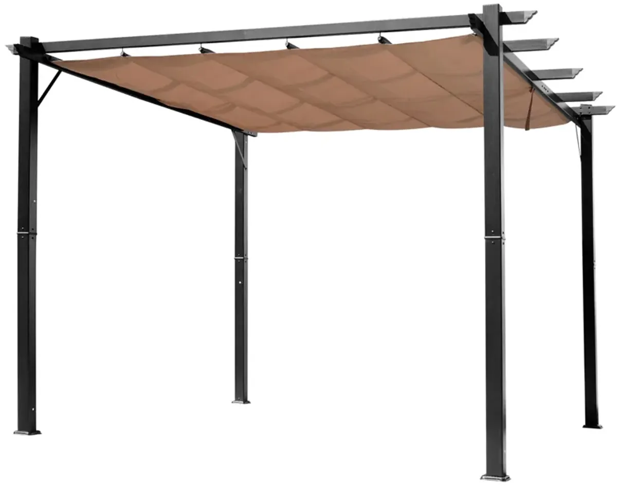 Charcoal Outdoor Cover: 10x13 ft Aluminum Patio Pergola with Canopy