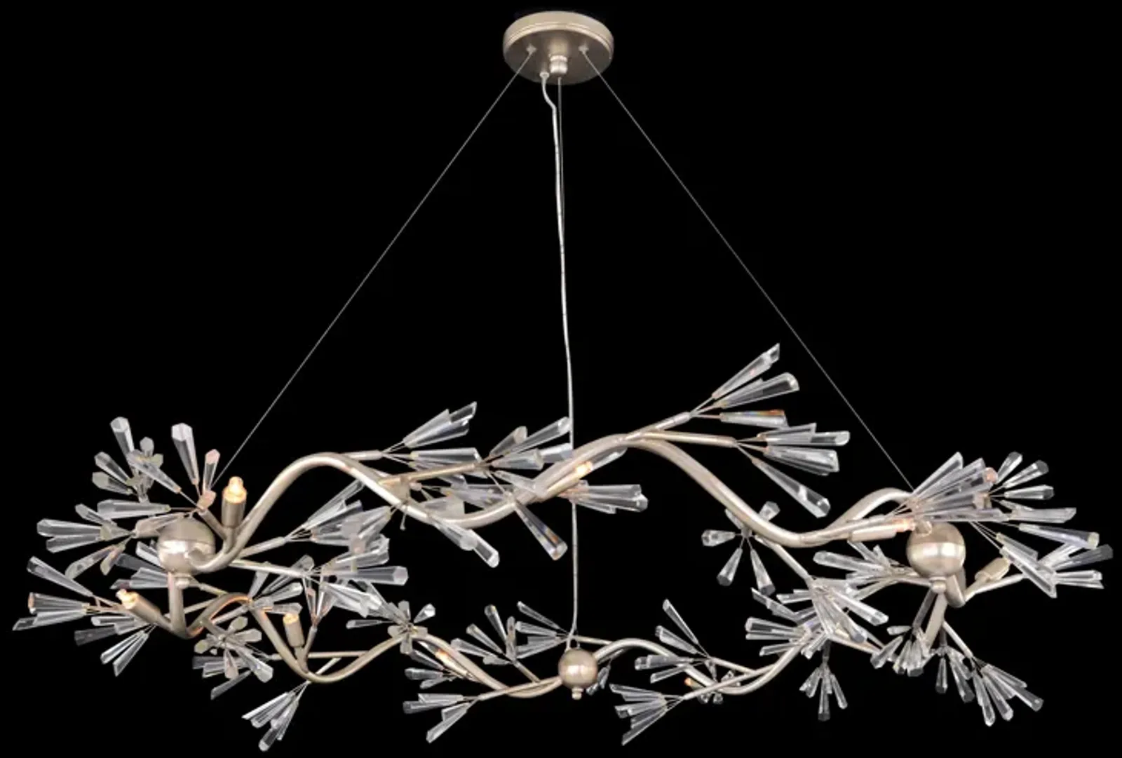 Luna Crystal Wand Branched Nine-Light Chandelier