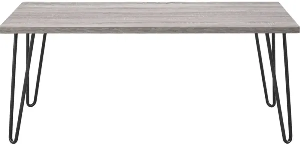 Hivvago Modern Classic Vintage Style Coffee Table with Wood Top and Metal Legs