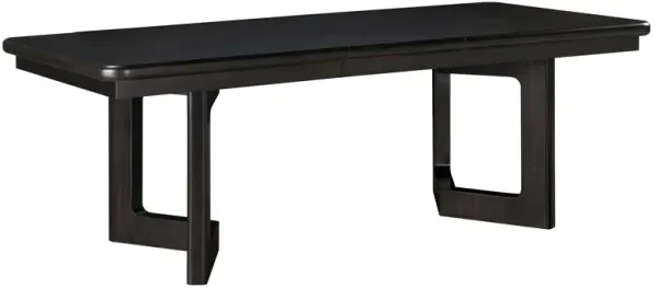 Hanna Dining Table, Extension Leaf, Dark Brown, Rectangular 66-84 Inch - Benzara
