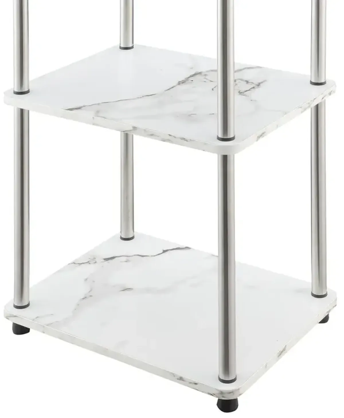 Convenience Concepts Designs2Go No Tools 5 Tier Tower, Faux White Marble/Chrome