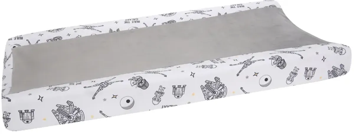 Lambs & Ivy Star Wars Millennium Falcon White/Gray Soft Changing Pad Cover