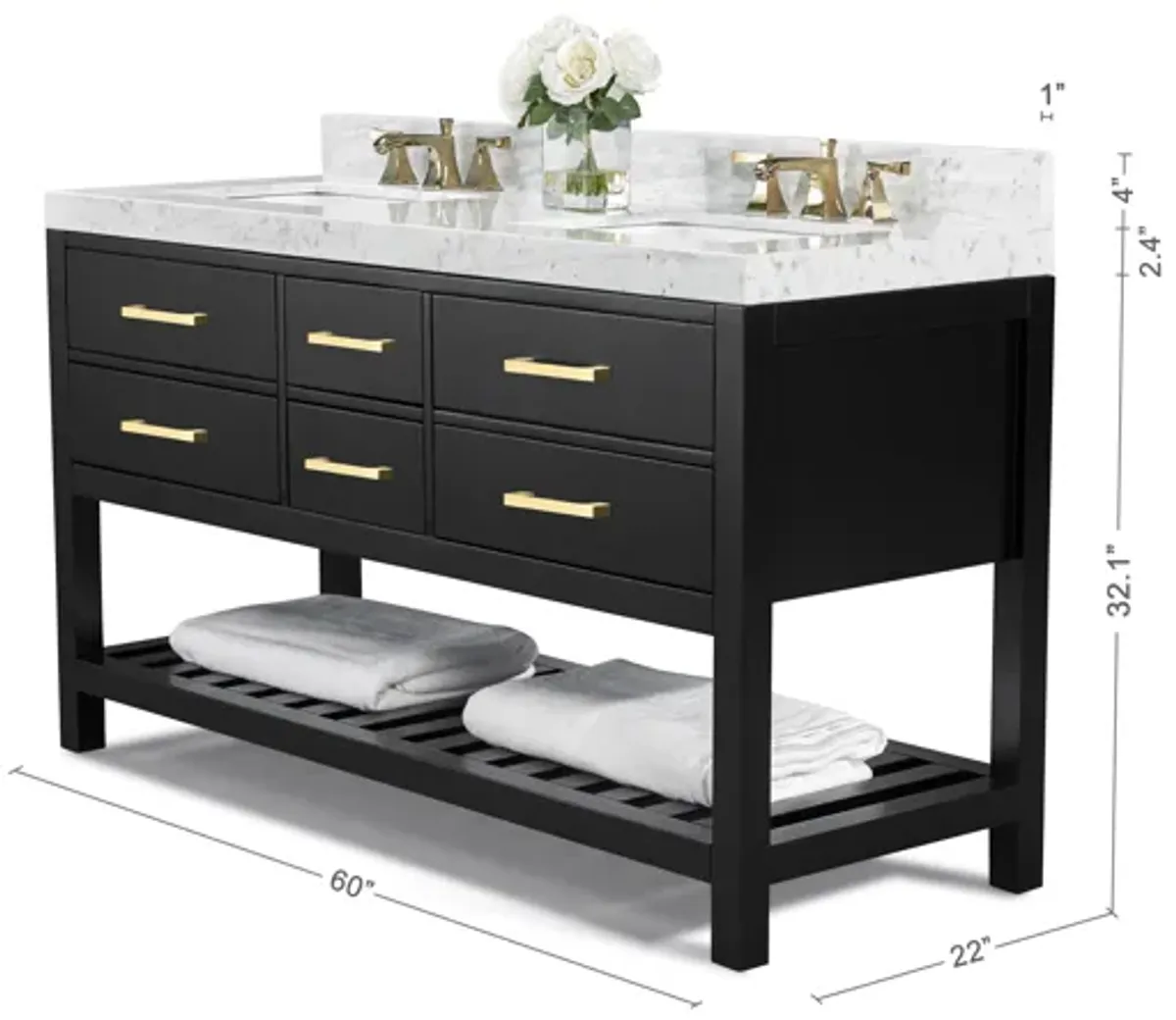 Elizabeth 60 in. Bath Vanity Set