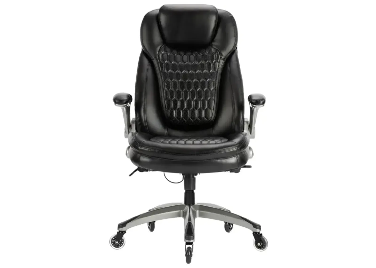 High Back Executive PU Leather Office Chair With Blade Wheels, Adjustable Height, Rocking Tension