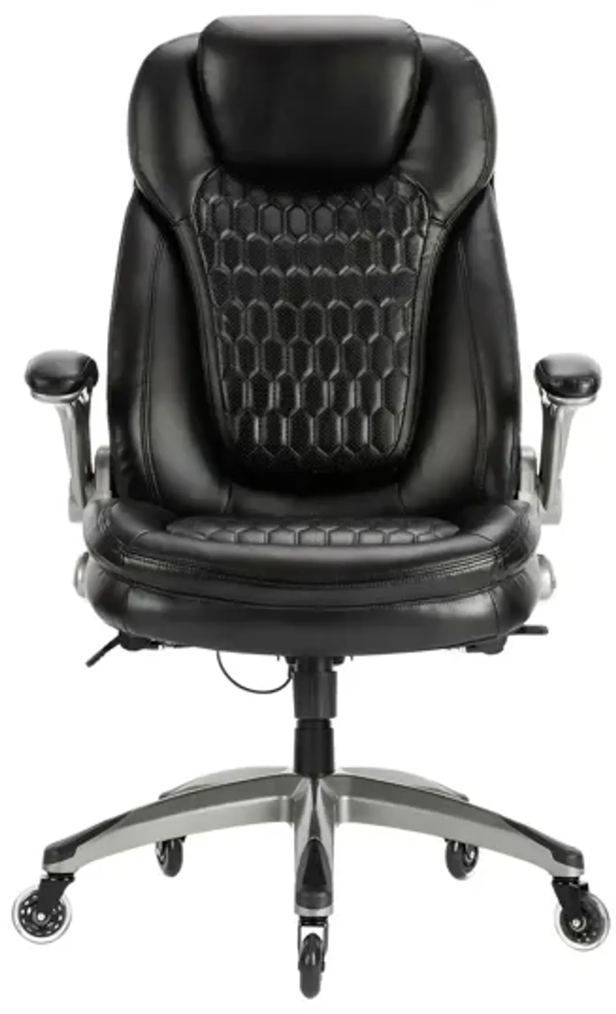 High Back Executive PU Leather Office Chair With Blade Wheels, Adjustable Height, Rocking Tension