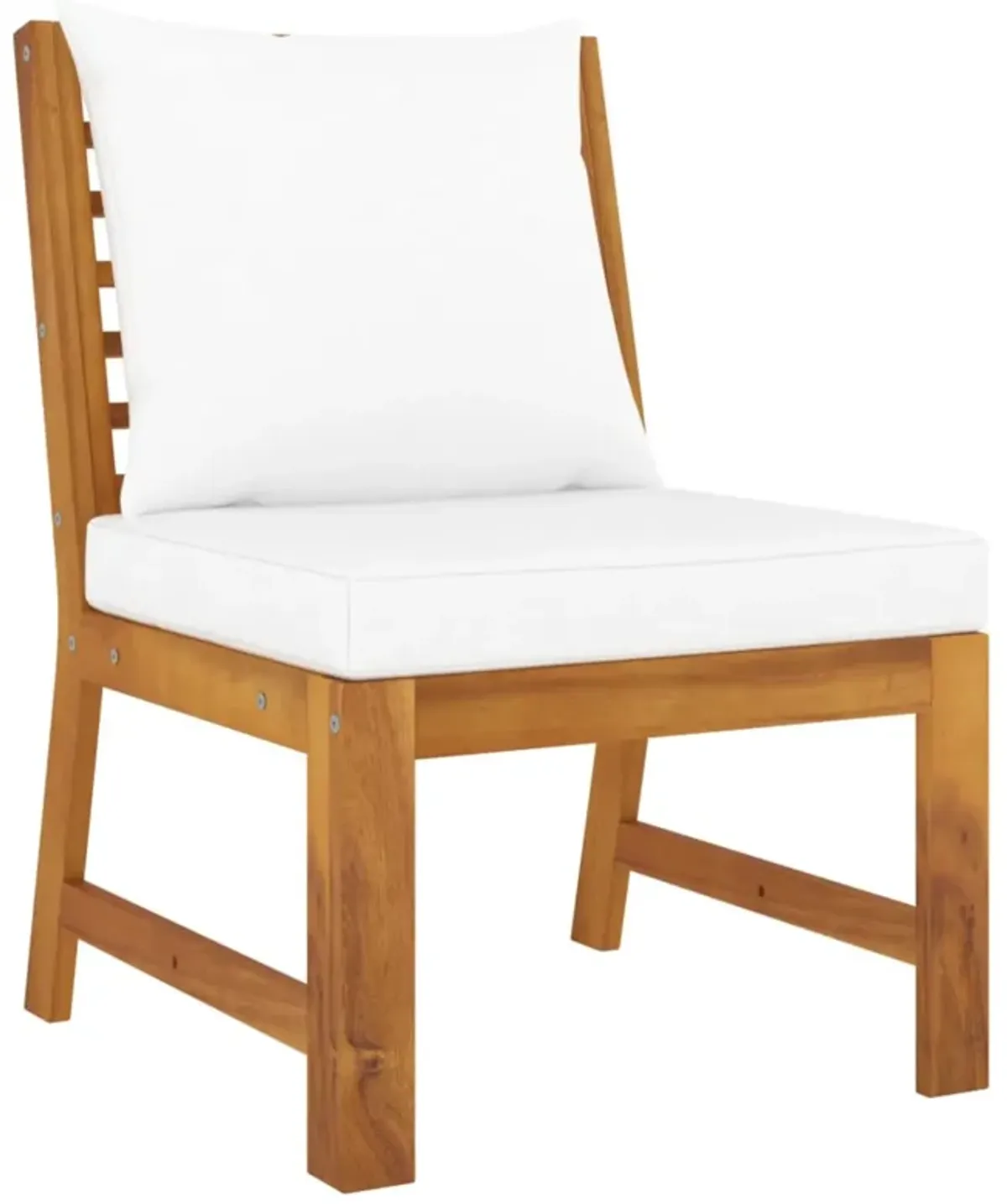 vidaXL 4 Piece Garden Lounge Set with Cushion Cream Solid Acacia Wood