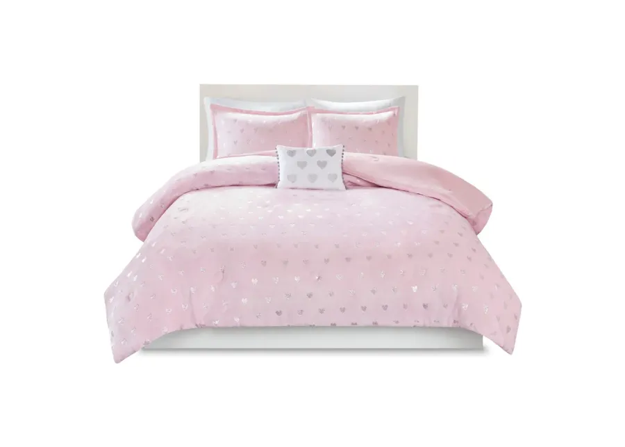 Gracie Mills Elysia Metallic Printed Plush Comforter Set