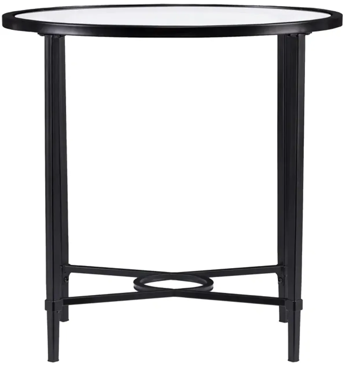 Quinton Metal/Glass Oval Side Table