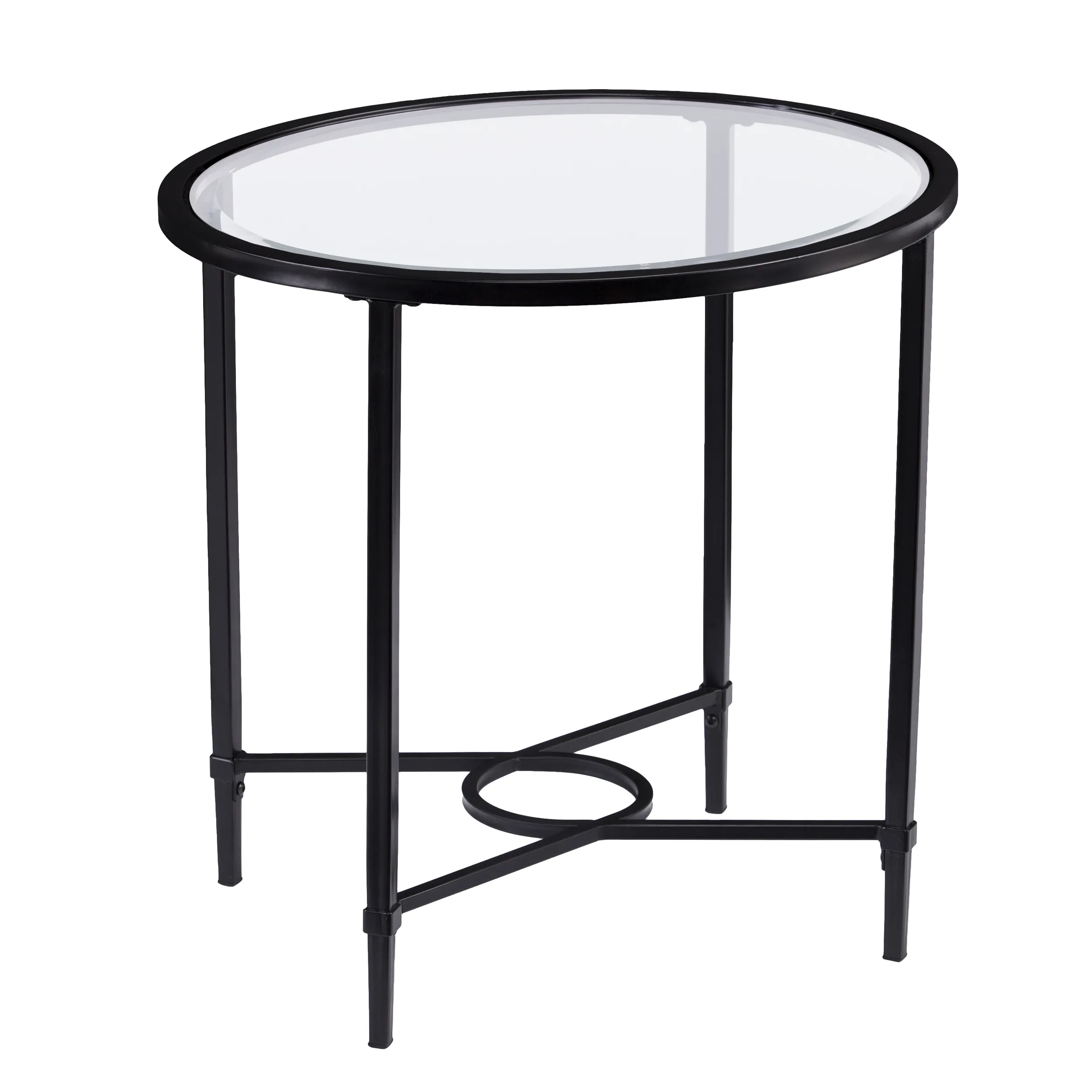 Quinton Metal/Glass Oval Side Table