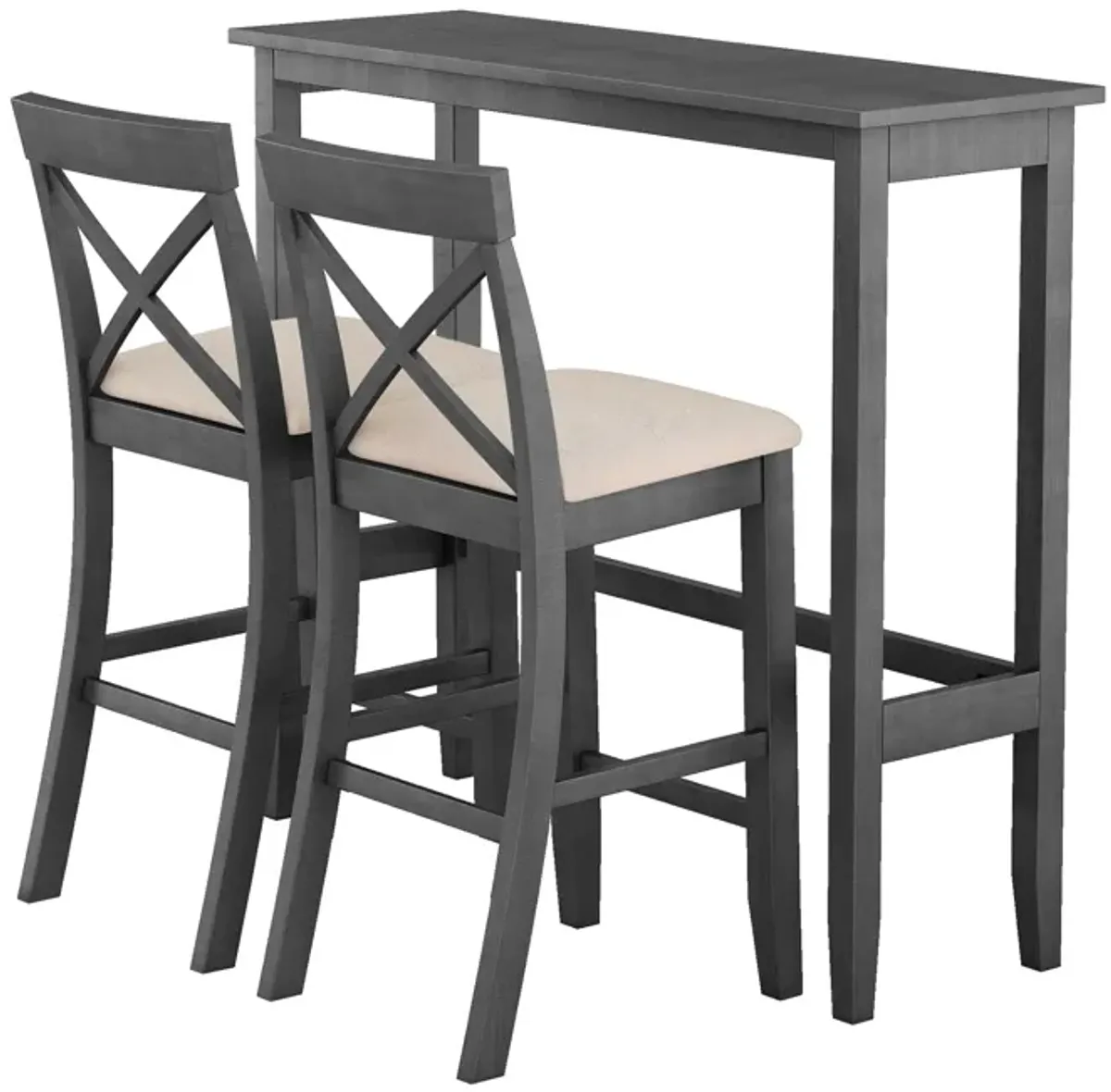 Merax Rectangular Wood Bar Height Dining Set