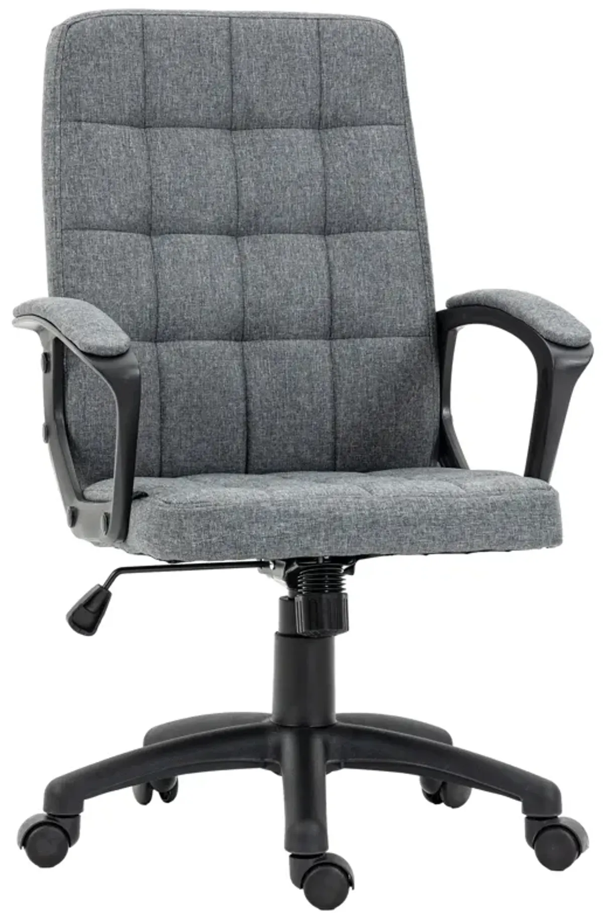 Charcoal Gray Fabric Office Chair: Adjustable Height, Swivel