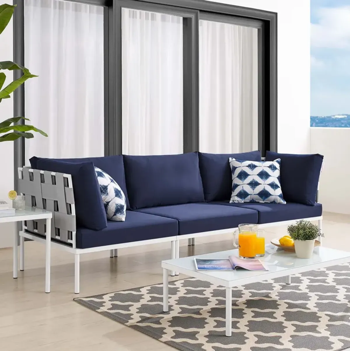 Modway - Harmony Sunbrella® Outdoor Patio Aluminum Sofa