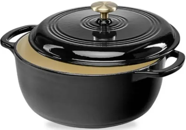 Enamel Cast Iron Dutch Oven for Kitchen Cooking and Baking