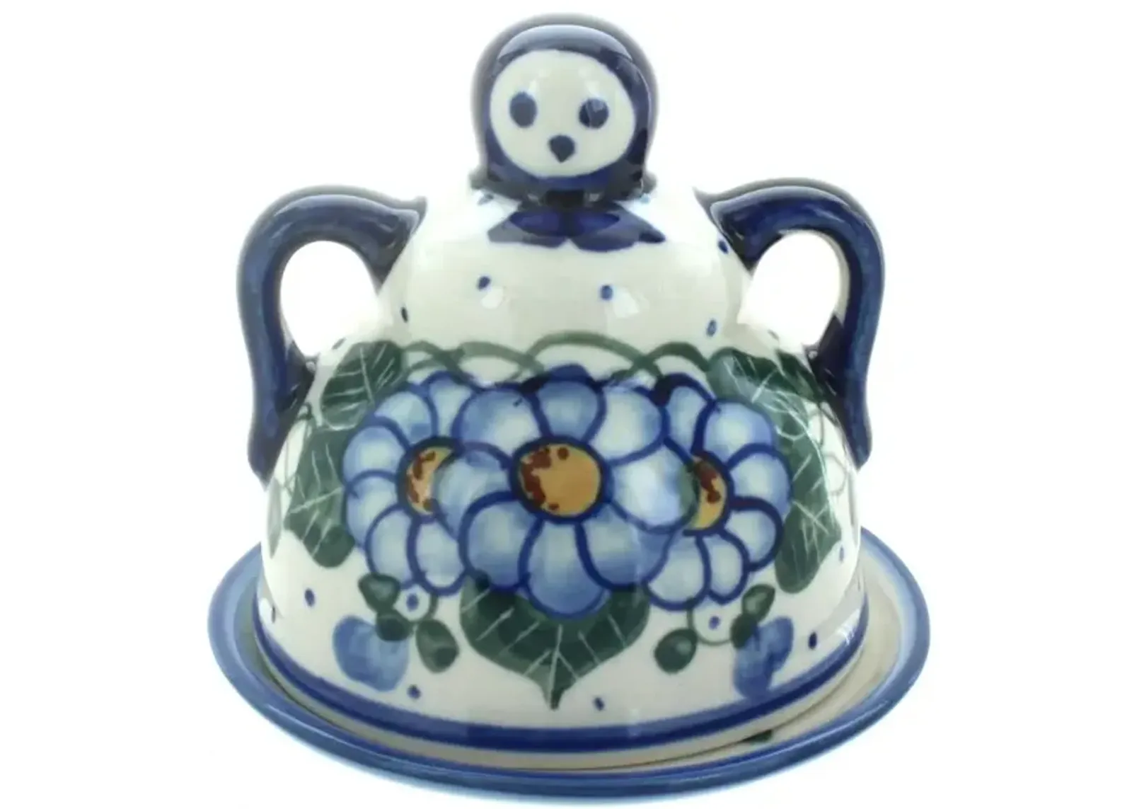 Blue Rose Polish Pottery Primrose Small Cheese Lady