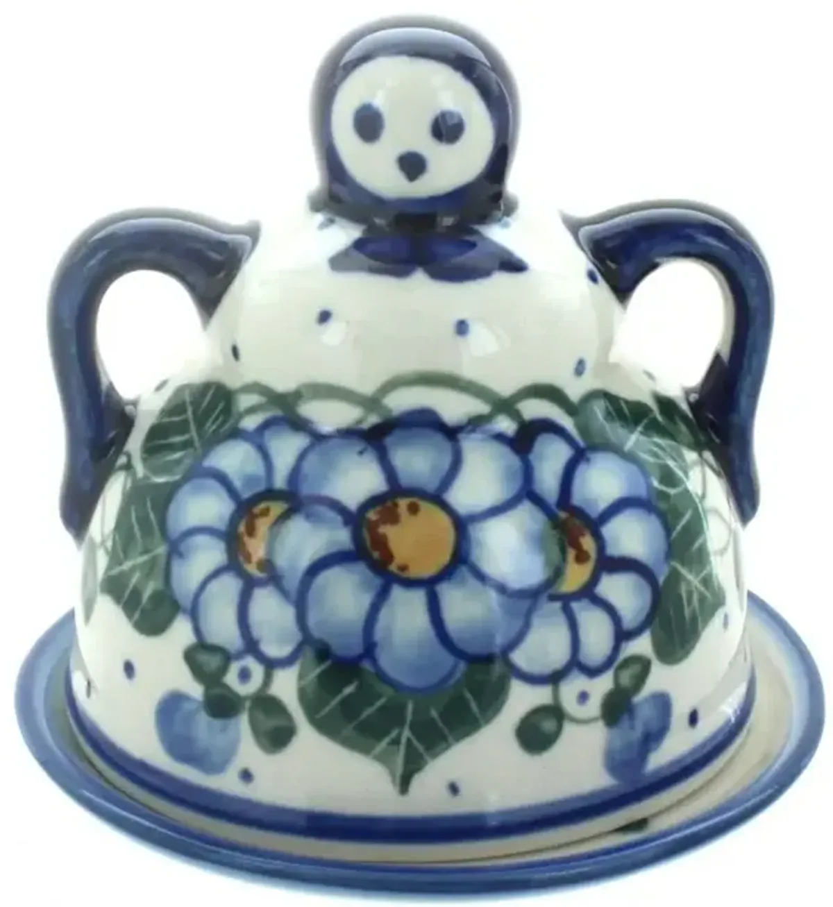 Blue Rose Polish Pottery Primrose Small Cheese Lady