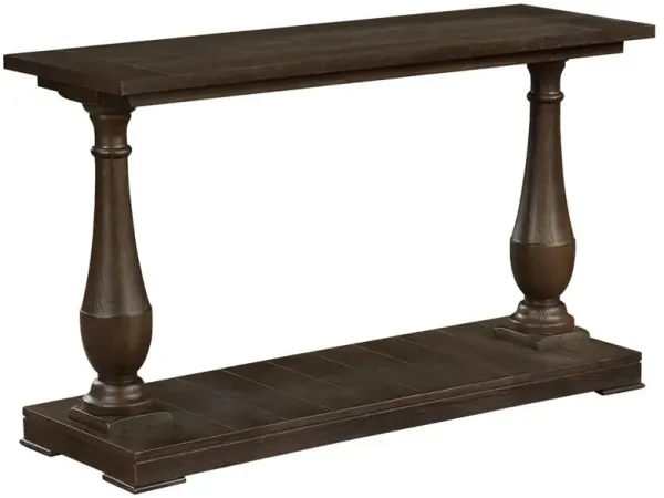 Walden Rectangular Sofa Table with Turned Legs and Floor Shelf Coffee