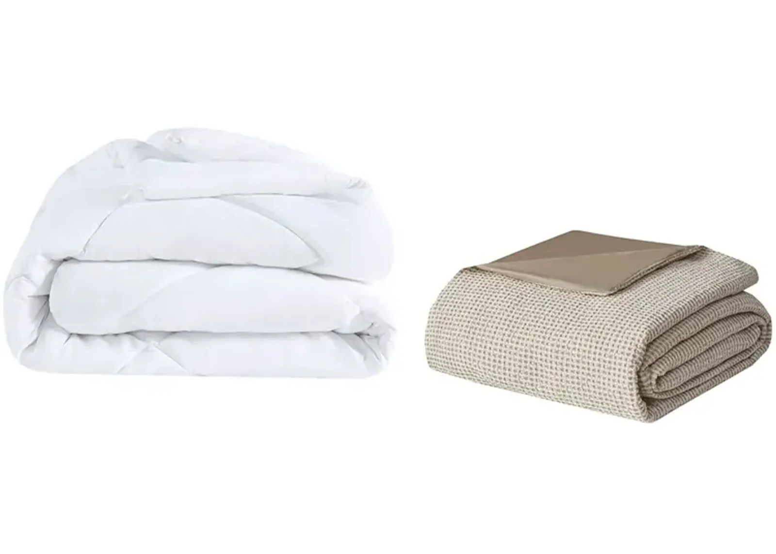 Gracie Mills Miranda 4 Piece Solid Cotton and Rayon from Bamboo Waffle Weave Comforter Cover Set with Removable Insert