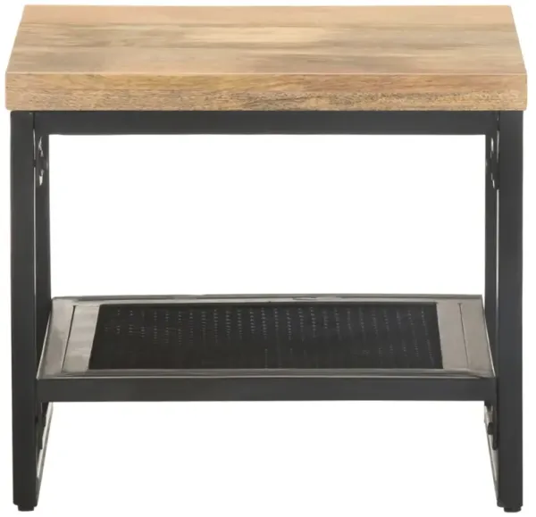 vidaXL Side Table 15.7"x15.7"x13.8" Solid Mango Wood