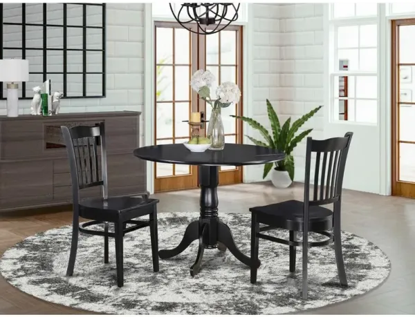 3 PC small Kitchen Table and Chairs set-round Kitchen Table and 2 dinette Chairs