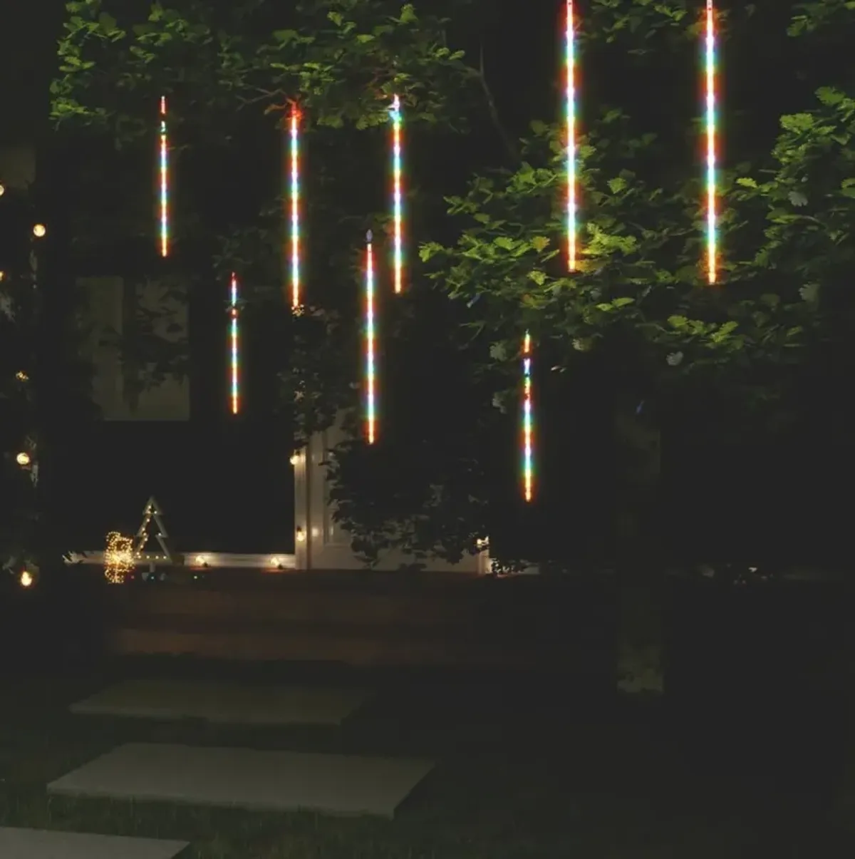 vidaXL Meteor Lights 8 pcs 2 ft Colorful 288 LEDs Indoor Outdoor