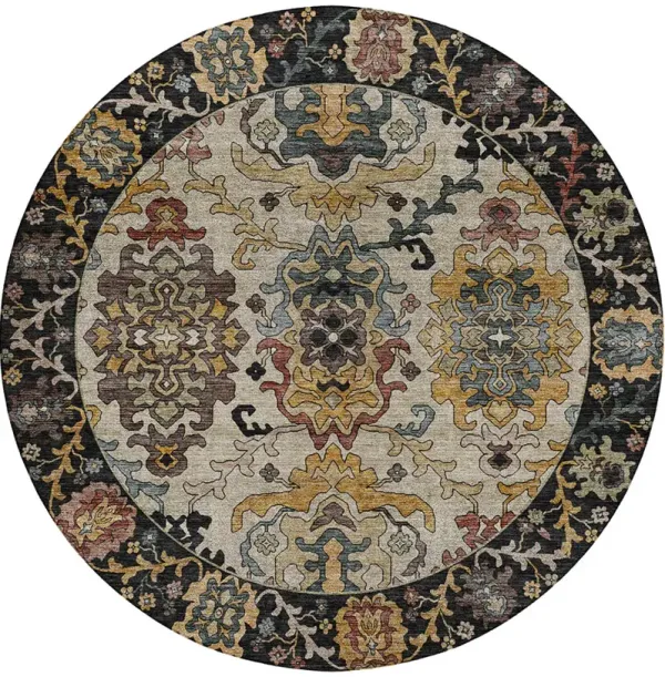 Silk Road SR5 Black 8' Round Rug