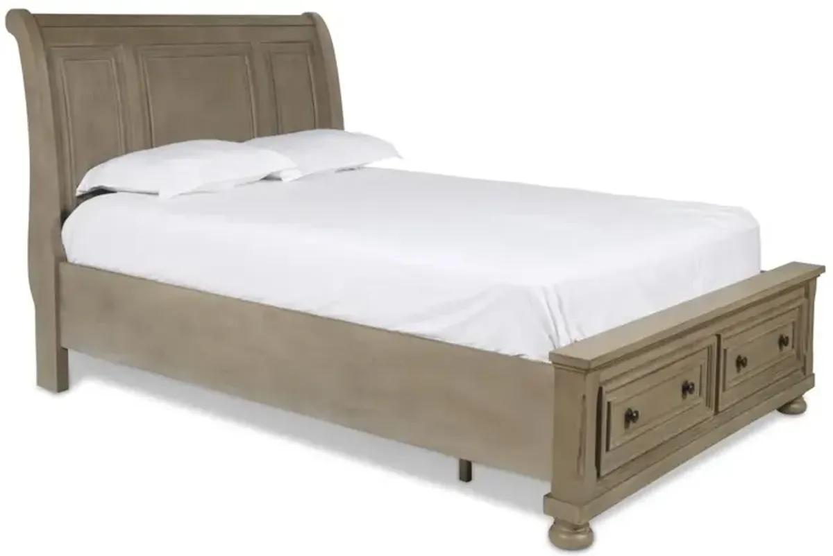 New Classic Furniture Allegra 4-Piece Queen Wood Bedroom Set with Nightstand in Pewter