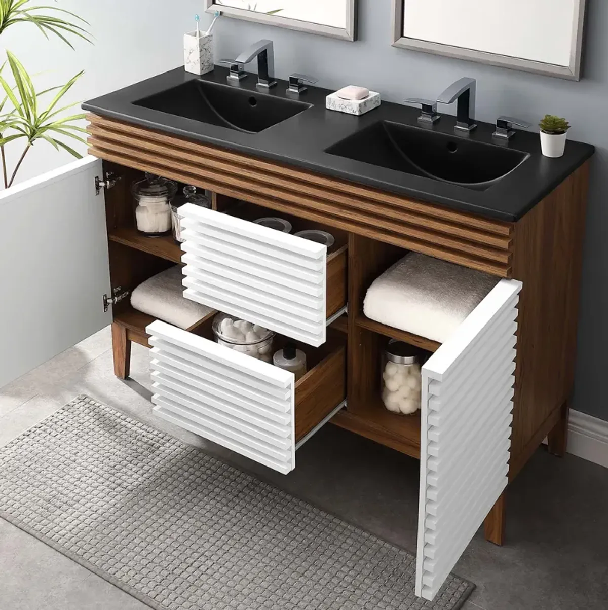 Render 48" Double Sink Bathroom Vanity