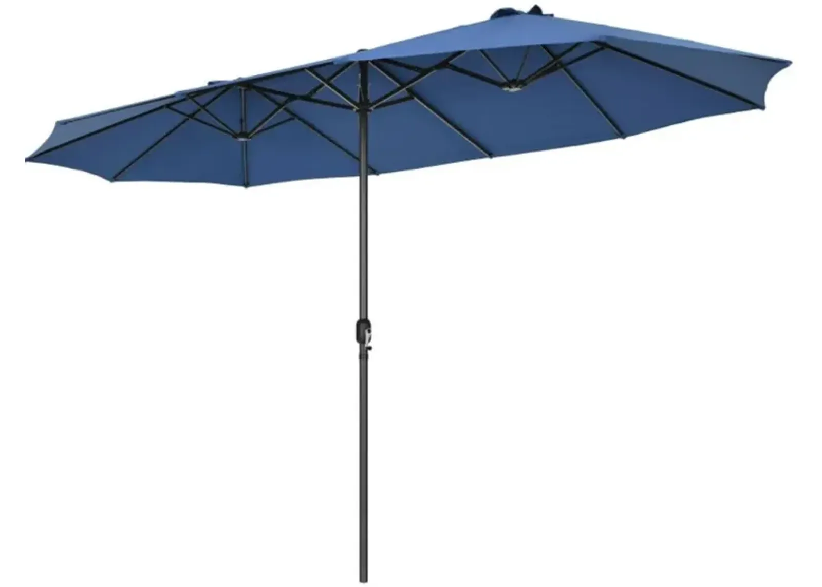 Hivvago 15 Feet Patio Double-Sided Umbrella with Hand-Crank System