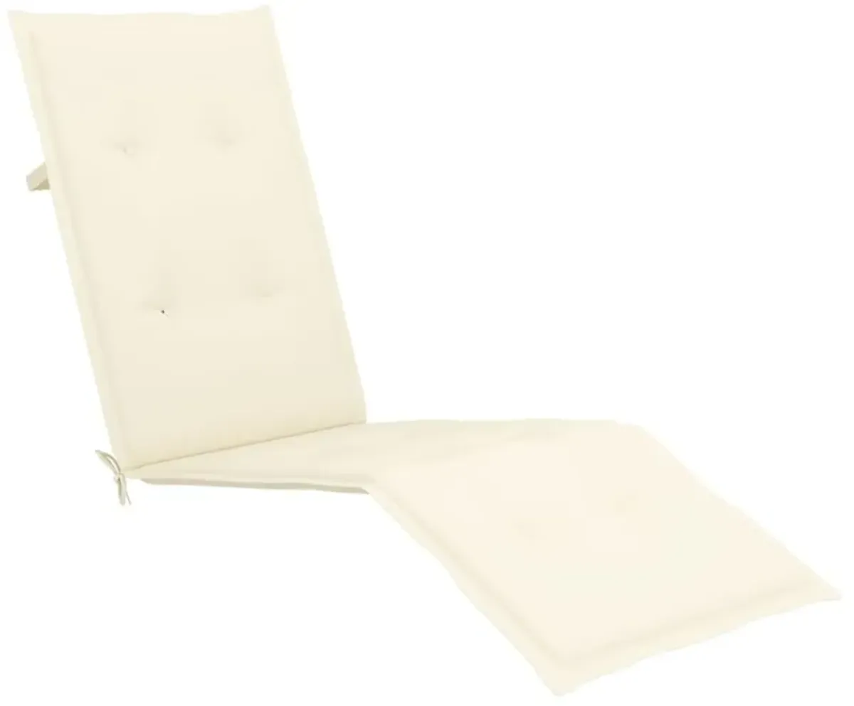 vidaXL Deck Chair Cushion Cream (29.5"+41.3")x19.7"x1.6"