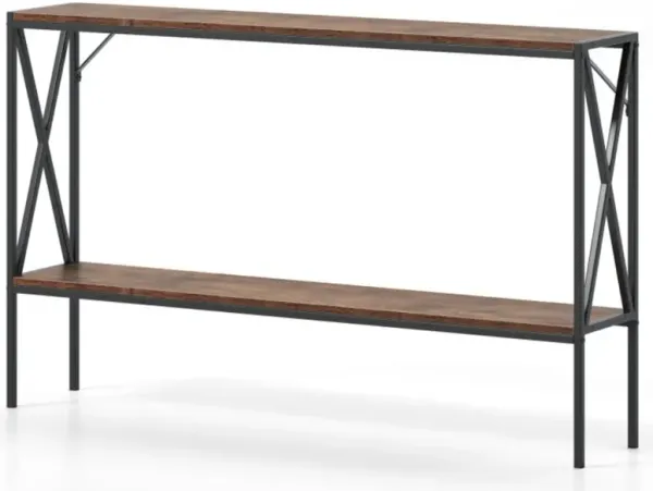 Hivvago Narrow Console Table 2-Tier Entryway Table with Storage