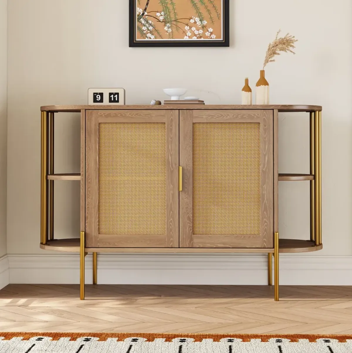 Merax 2-Door Elegant Curved Sideboard Cabinet