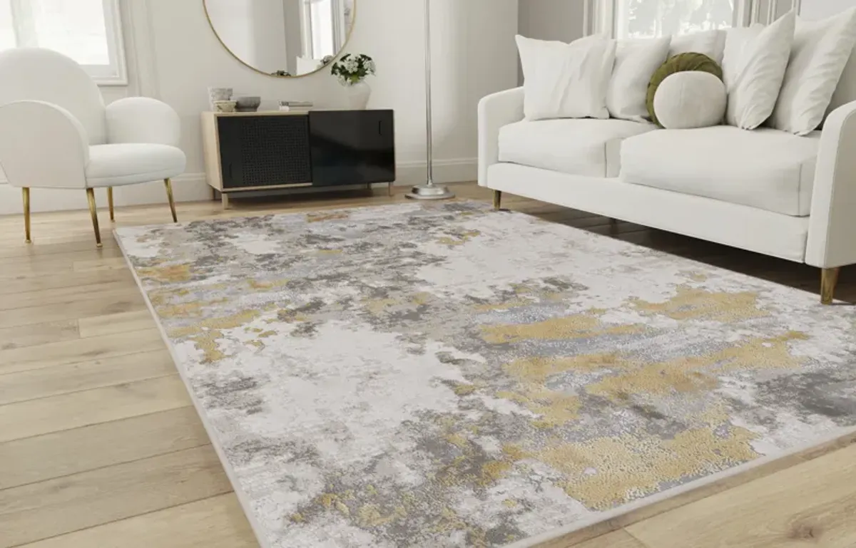 Waldor 3970F Ivory/Gold/Gray 2'10" x 7'10" Rug