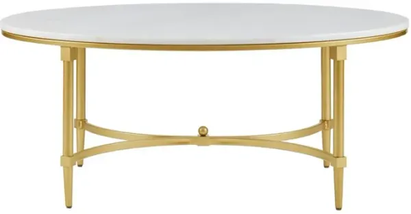 Gracie Mills Marlee Sophisticated Marble Coffee Table with Gold Legs - Assembly Required