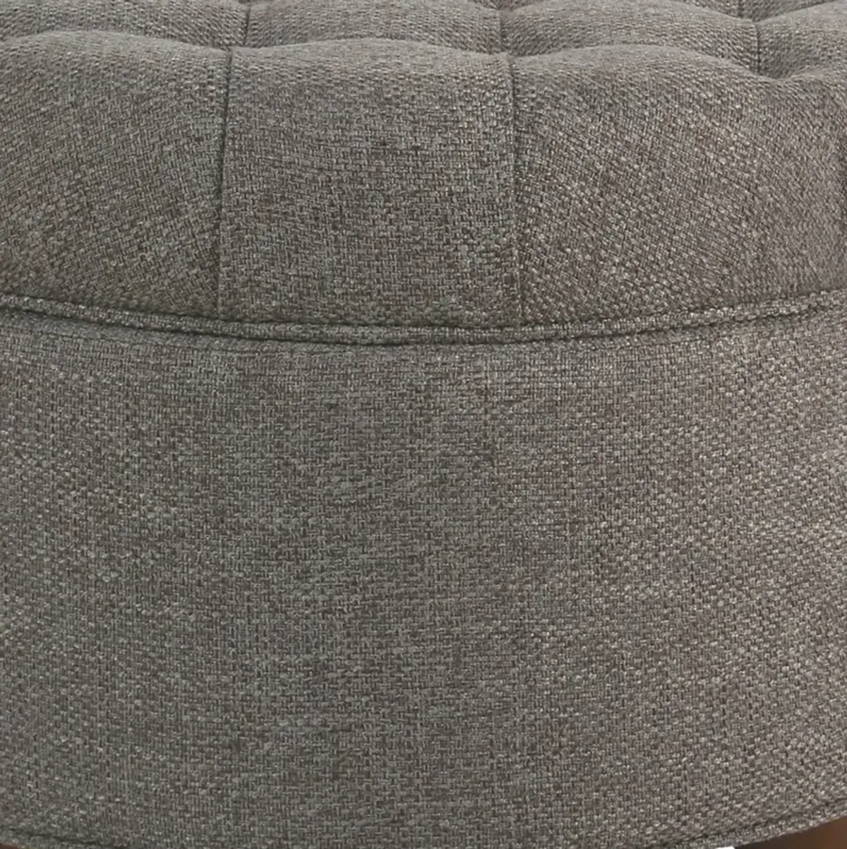 Fabric Upholstered Wooden Ottoman with Tufted Lift Off Lid Storage, Dark Gray - Benzara