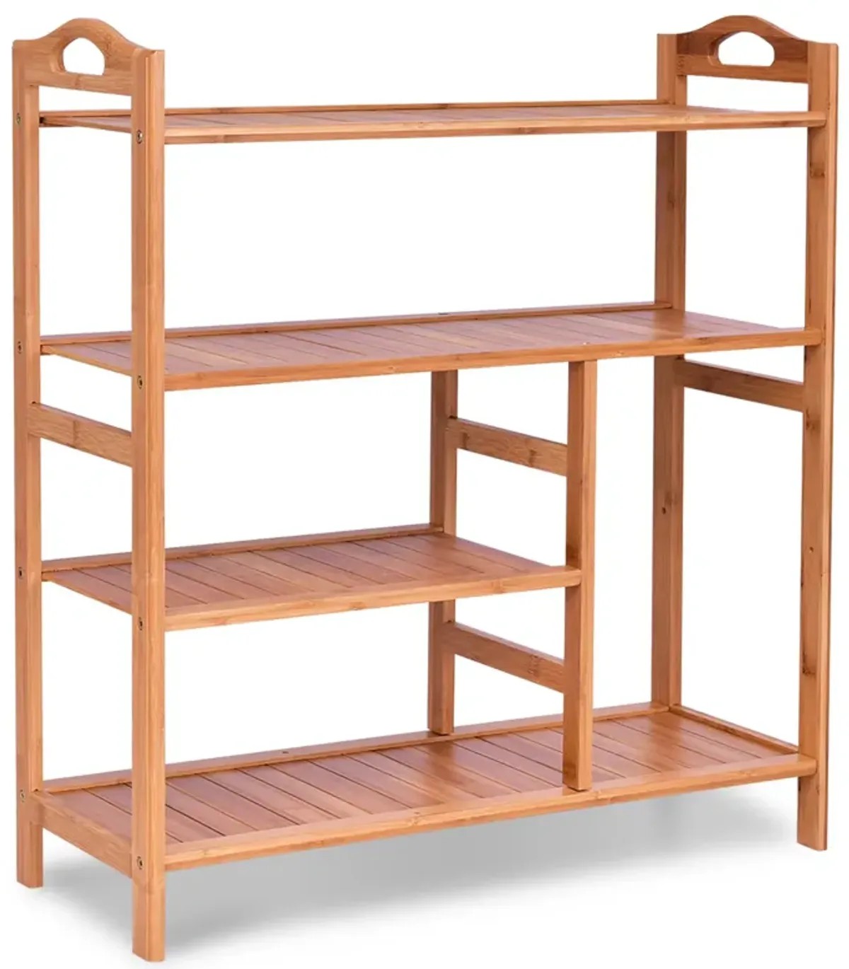 4 Tiers Multifunction Bamboo Storage Shoe Rack for Entryway Hallway