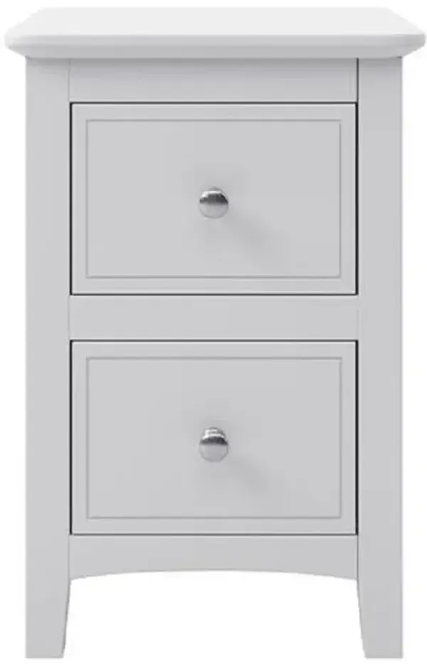 2 Drawers Solid Wood Nightstand End Table