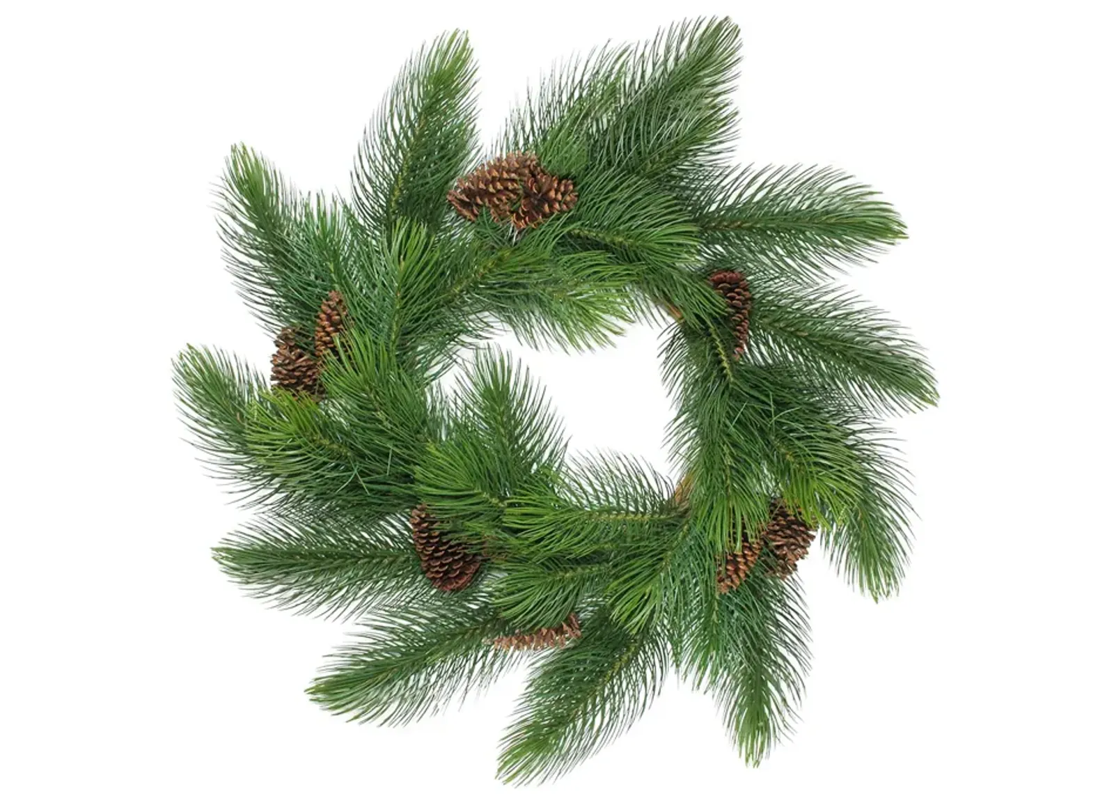 Long Needle Pine Artificial Christmas Wreath with Pine Cones - 44-Inch  Unlit