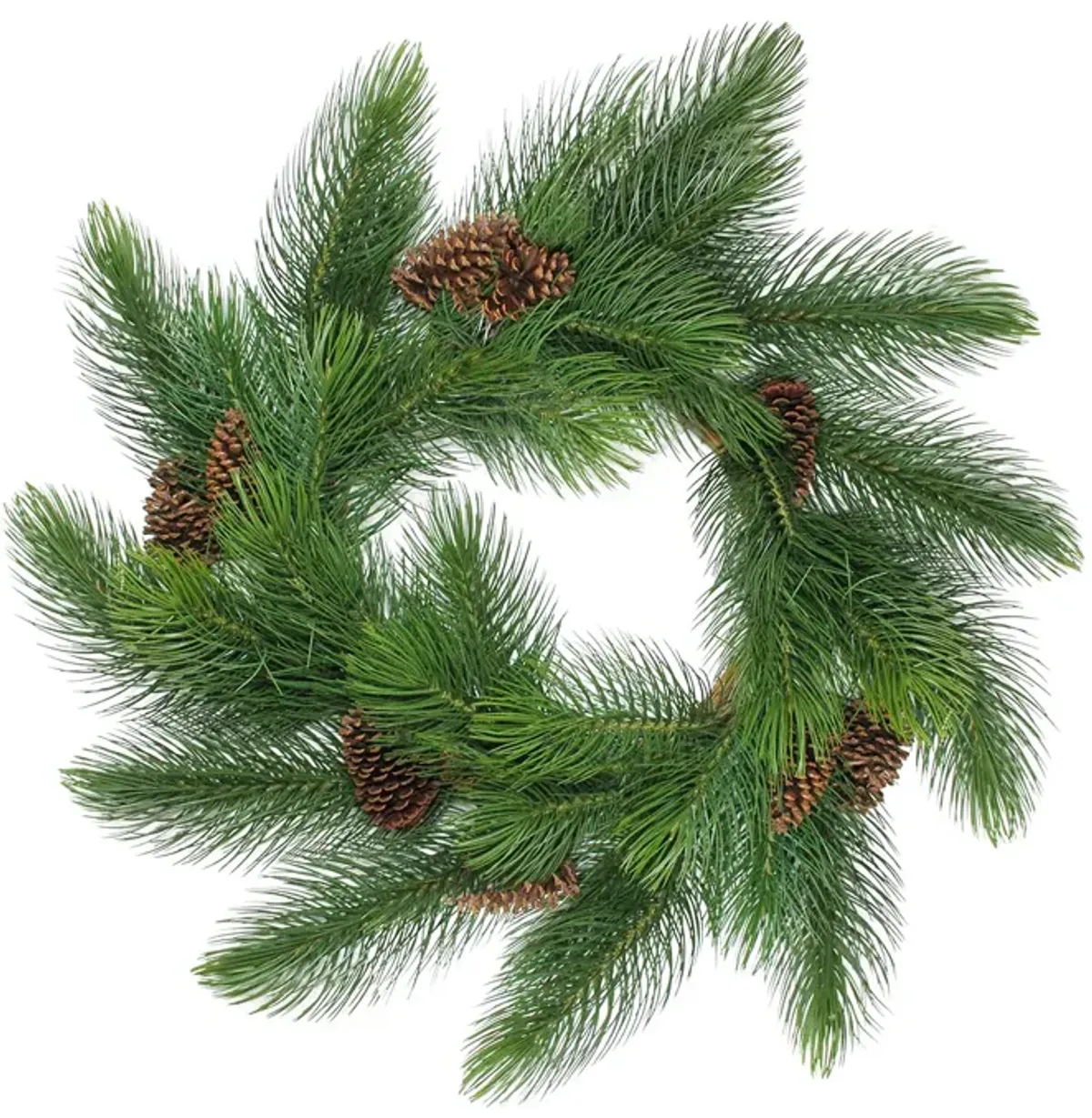 Long Needle Pine Artificial Christmas Wreath with Pine Cones - 44-Inch  Unlit