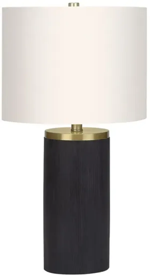 Monarch Specialties I 9710 - Lighting, 24"H, Table Lamp, Black Concrete, Ivory / Cream Shade, Modern