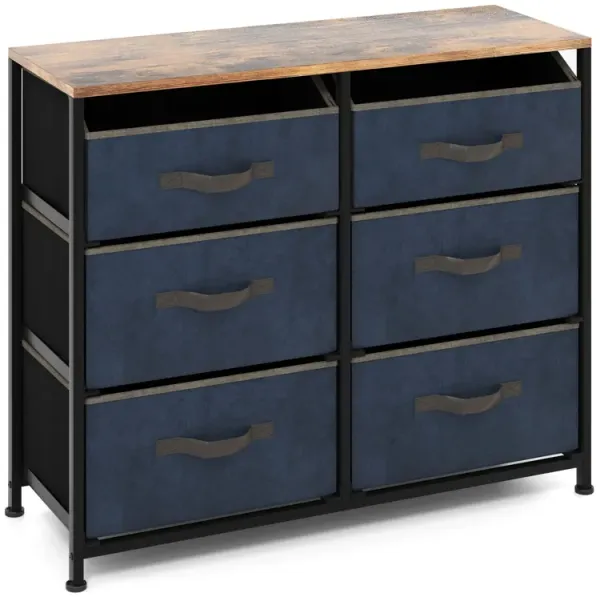 6-Drawer Dresser with Metal Frame and Anti-toppling Devices
