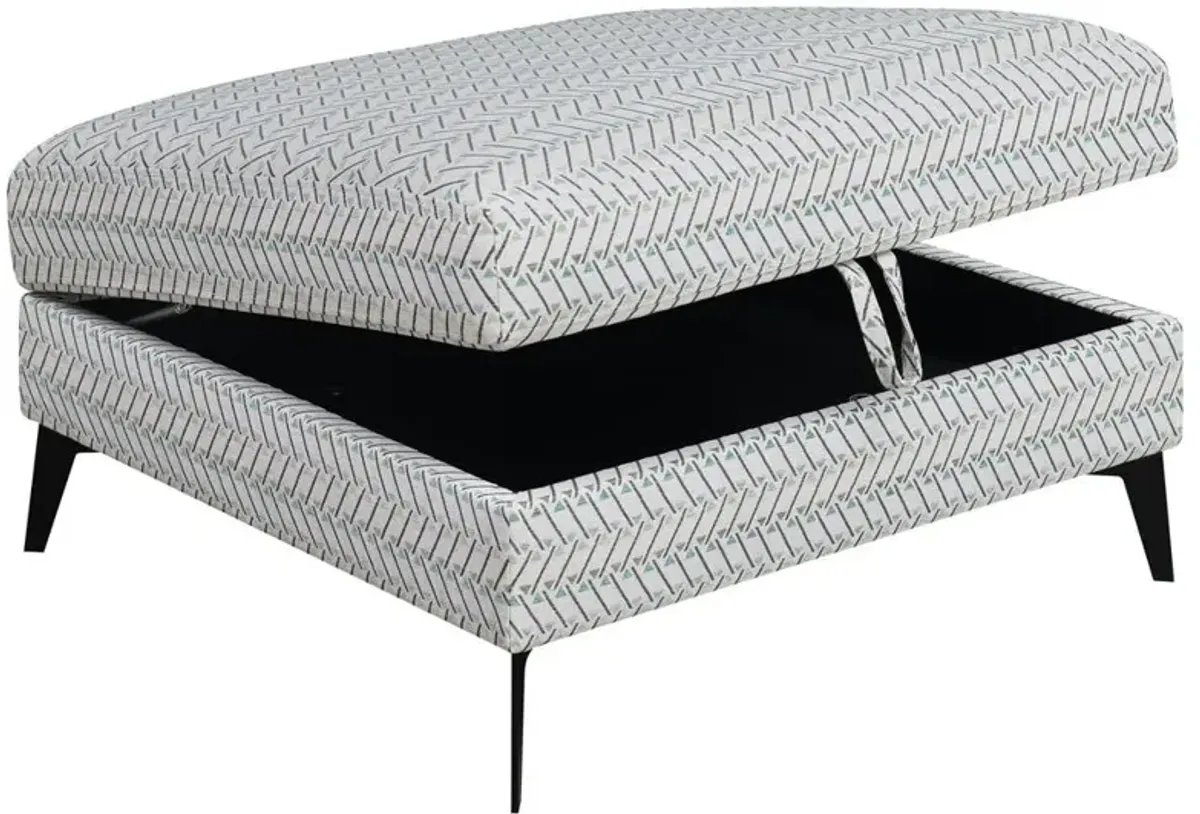 Clint Upholstered Ottoman with Tapered Legs Multi-color