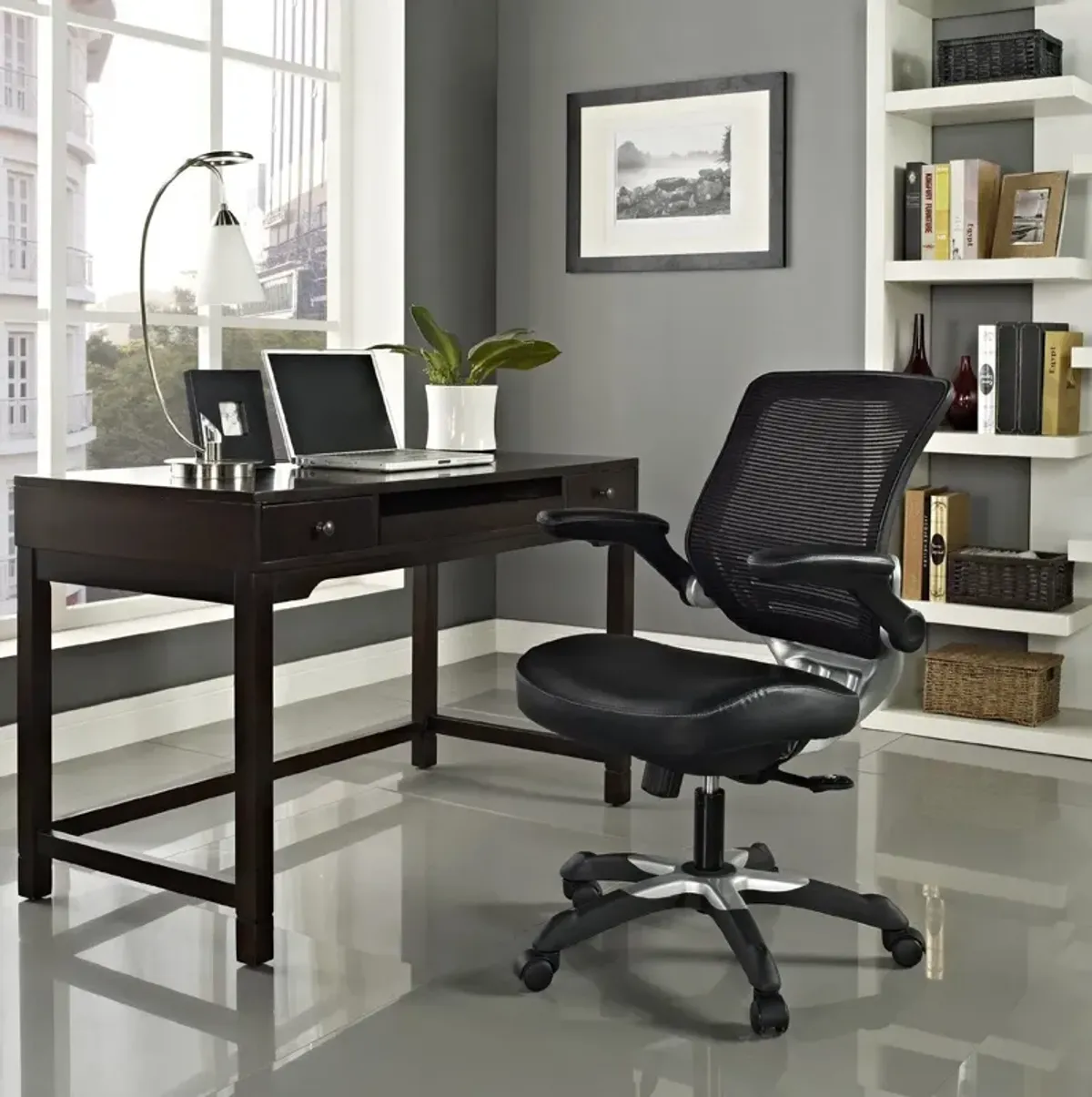 Hivvago Modern Back Ergonomic Office Chair  with Flip-up Arms