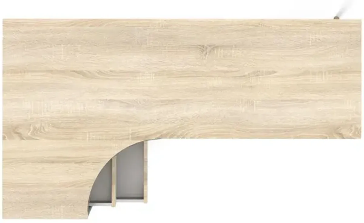 Tvilum Diana 2 Drawer, 3 Shelf Desk, White/Oak Structure