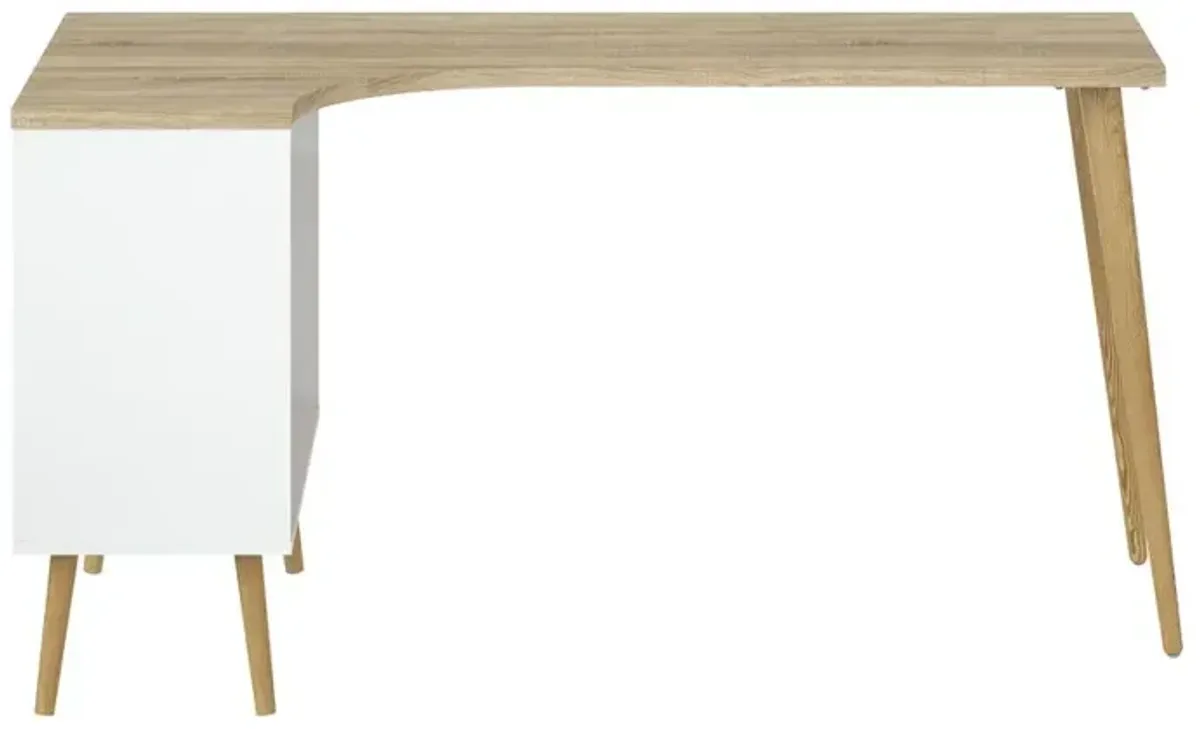 Tvilum Diana 2 Drawer, 3 Shelf Desk, White/Oak Structure