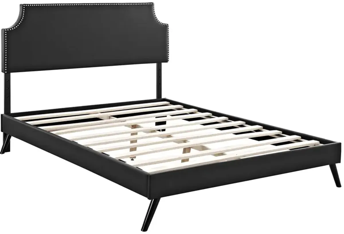 Modway - Corene Queen Vinyl Platform Bed with Round Splayed Legs