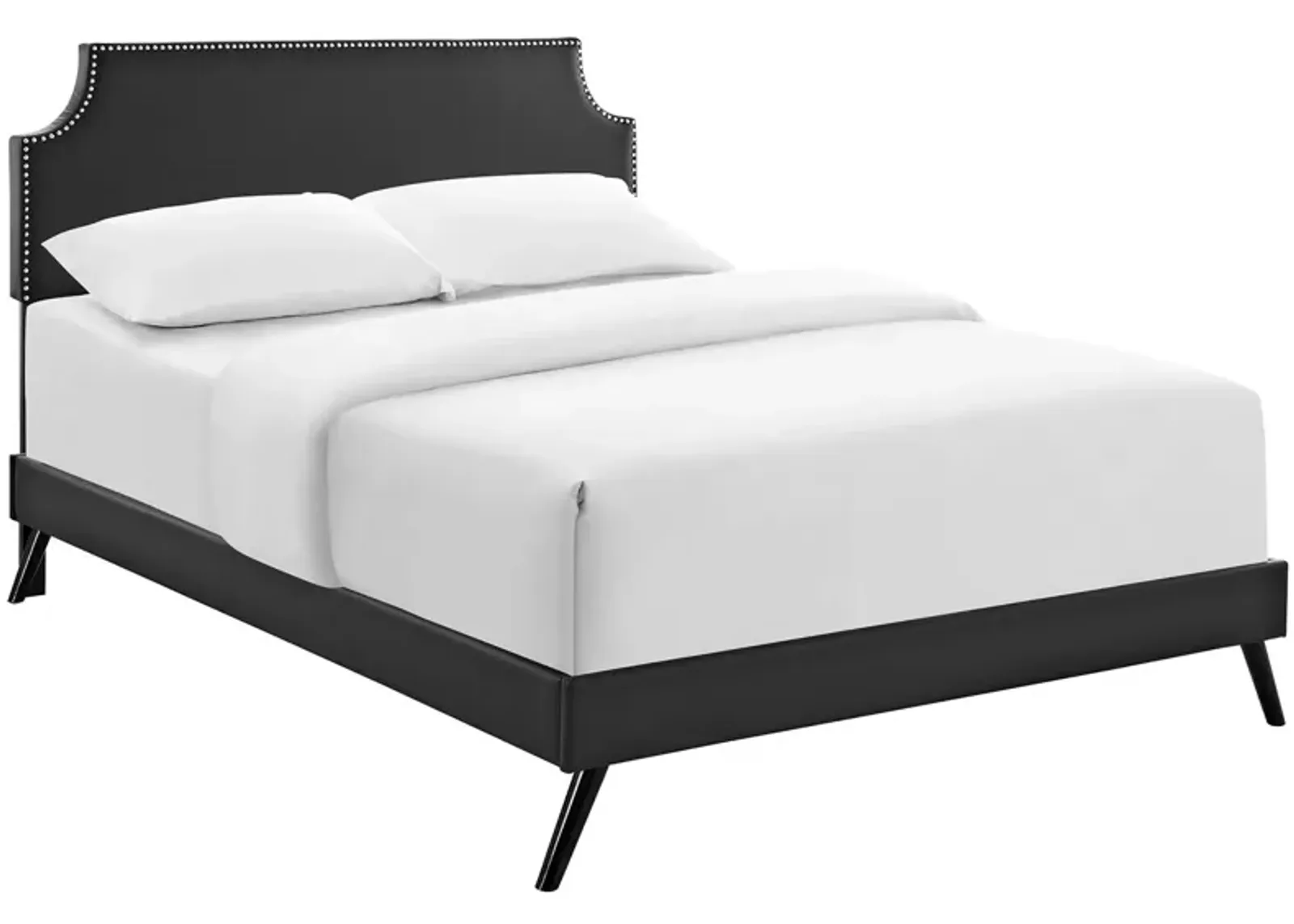 Modway - Corene Queen Vinyl Platform Bed with Round Splayed Legs