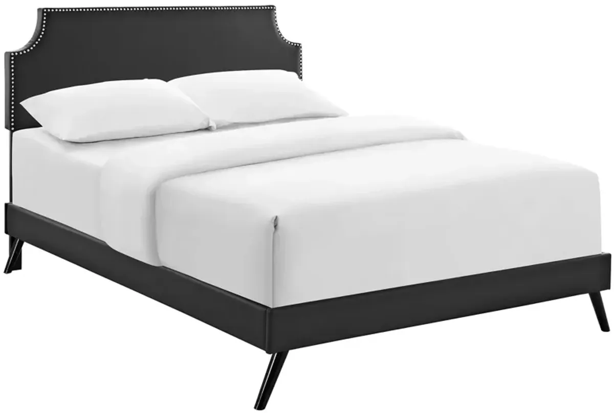 Modway - Corene Queen Vinyl Platform Bed with Round Splayed Legs